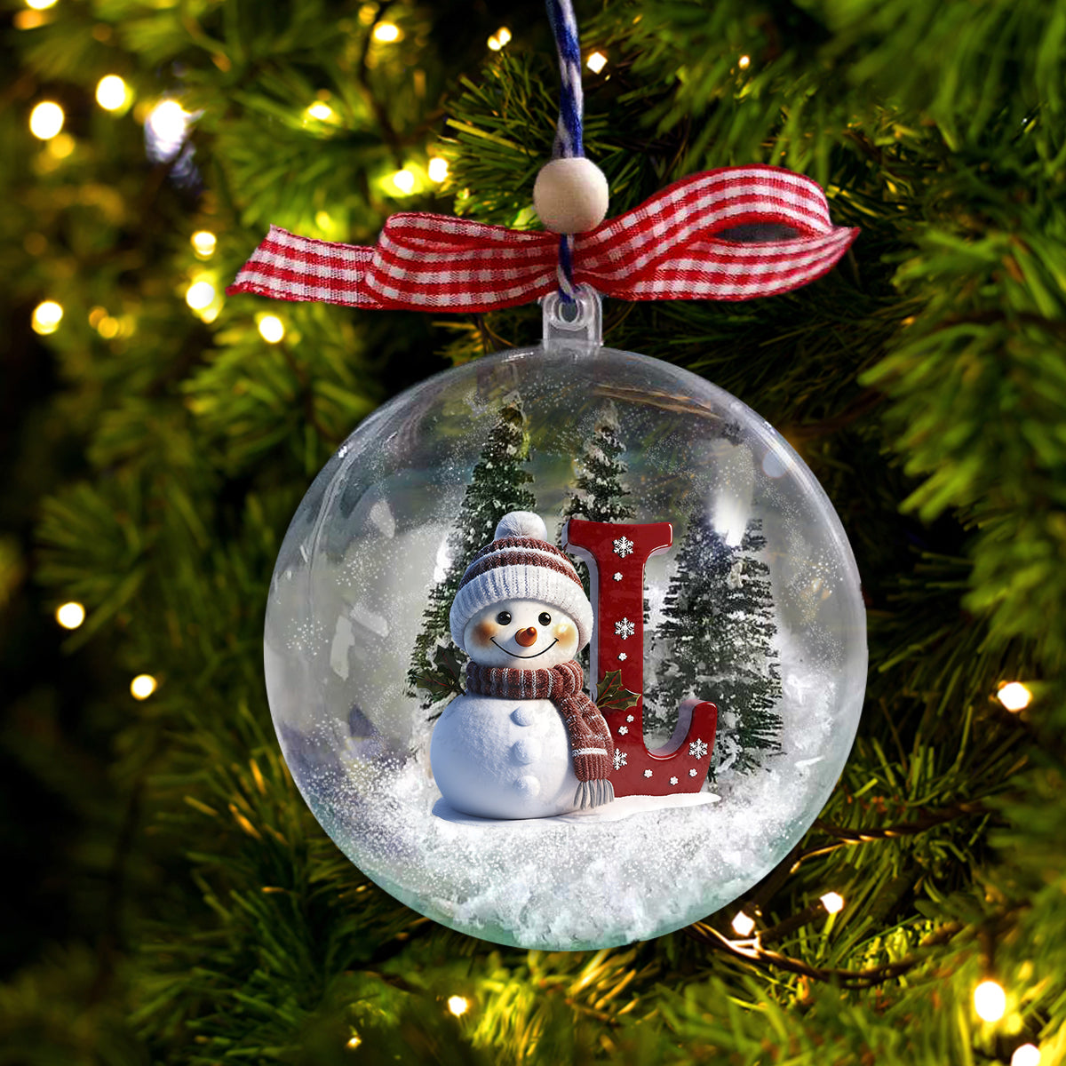 Initiales personnalisées pour toute la famille - Boule à neige personnalisée pour la famille