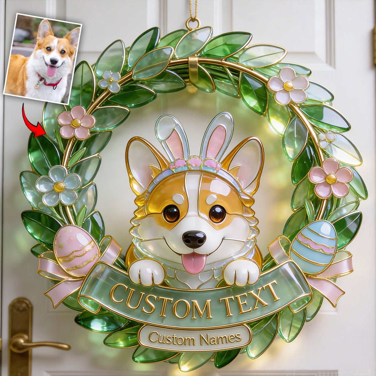 Custom Any Photo Easter's Day Gift - Personalized Dog LED Light Acrylic Sign