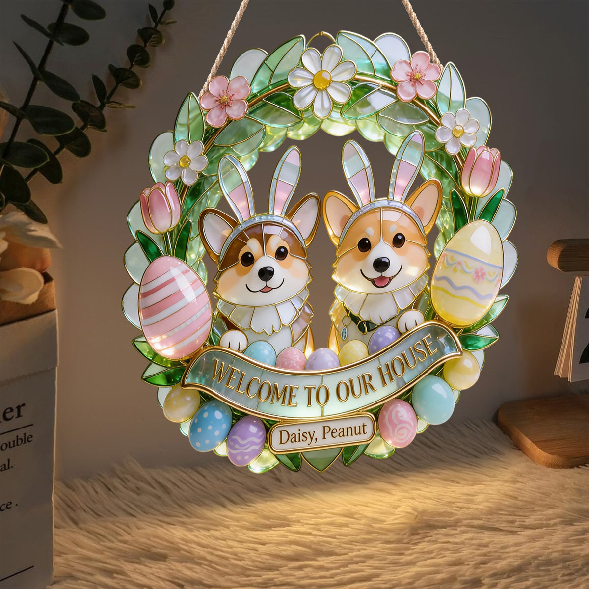 Custom Any Photo Easter's Day Gift - Personalized Dog LED Light Acrylic Sign