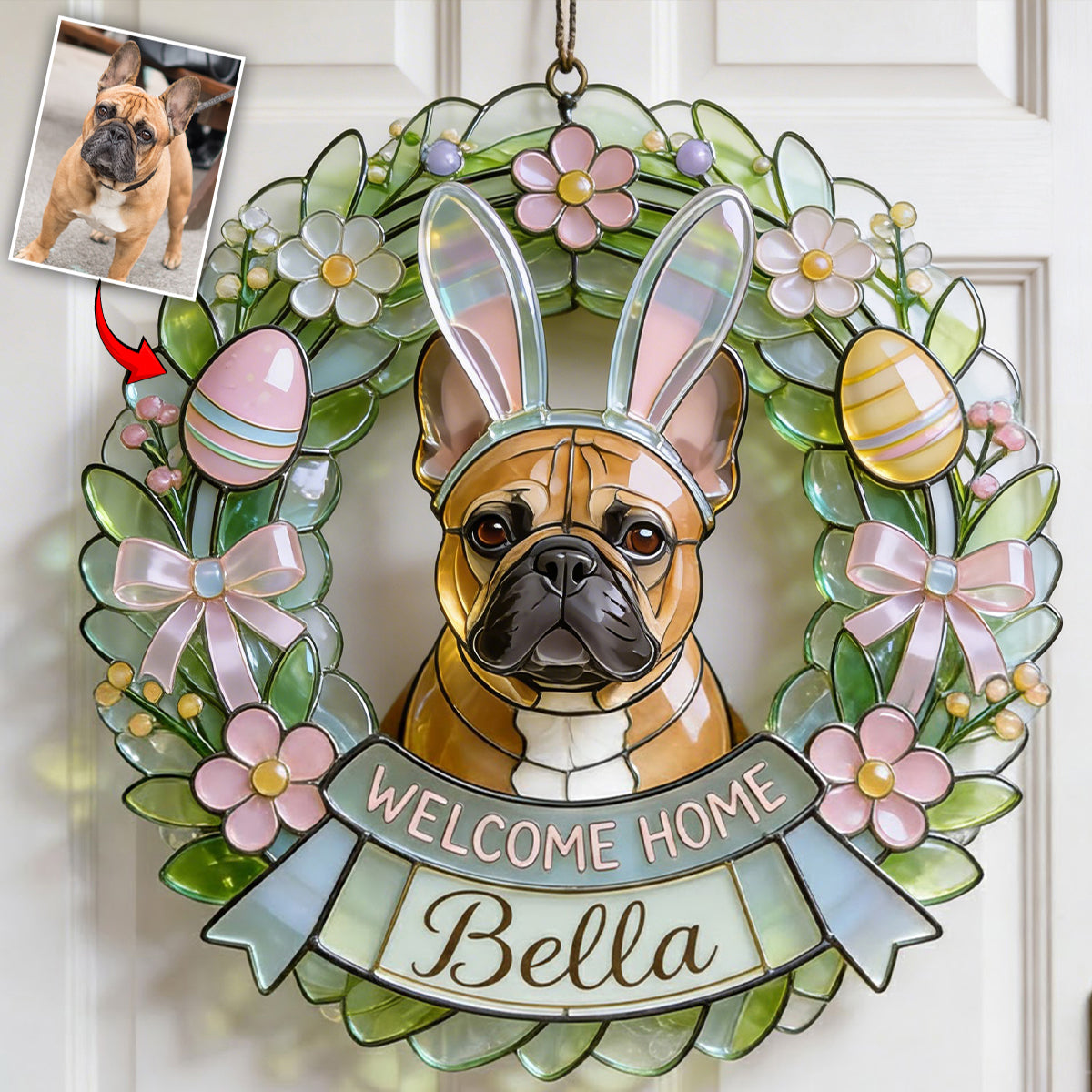 Custom Any Photo Easter's Day Gift - Personalized Dog LED Light Acrylic Sign