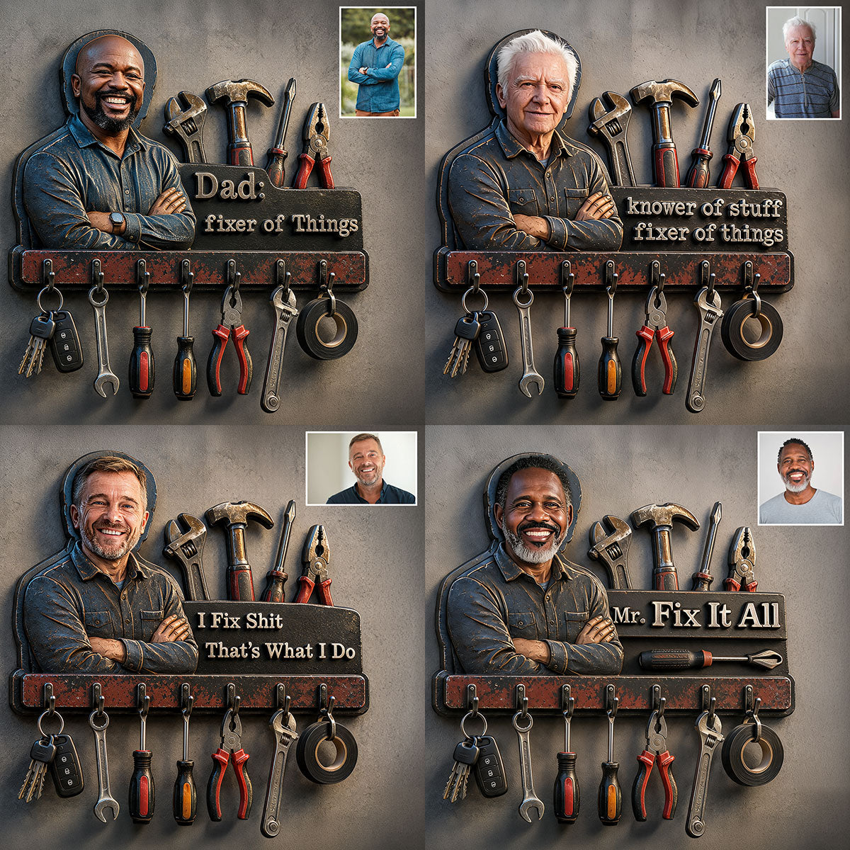Idée Cadeau pour la Fête des Pères - Porte-Clés Personnalisé en Bois