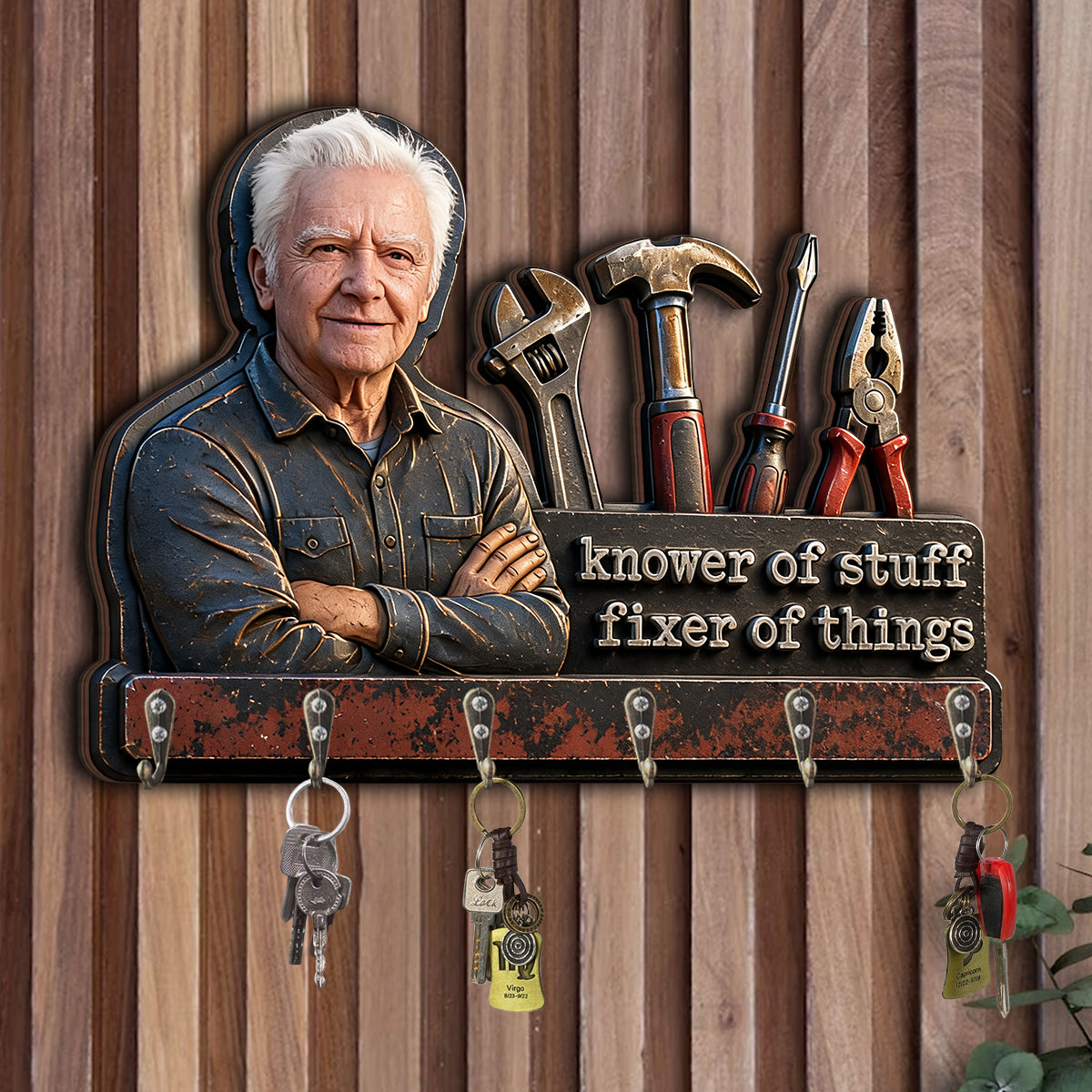 Idée Cadeau pour la Fête des Pères - Porte-Clés Personnalisé en Bois