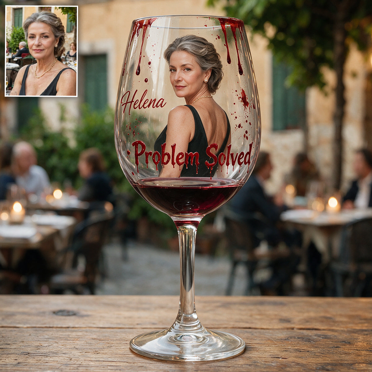 Blood Drip - Personalized Wine Wine Glass With Long Stem