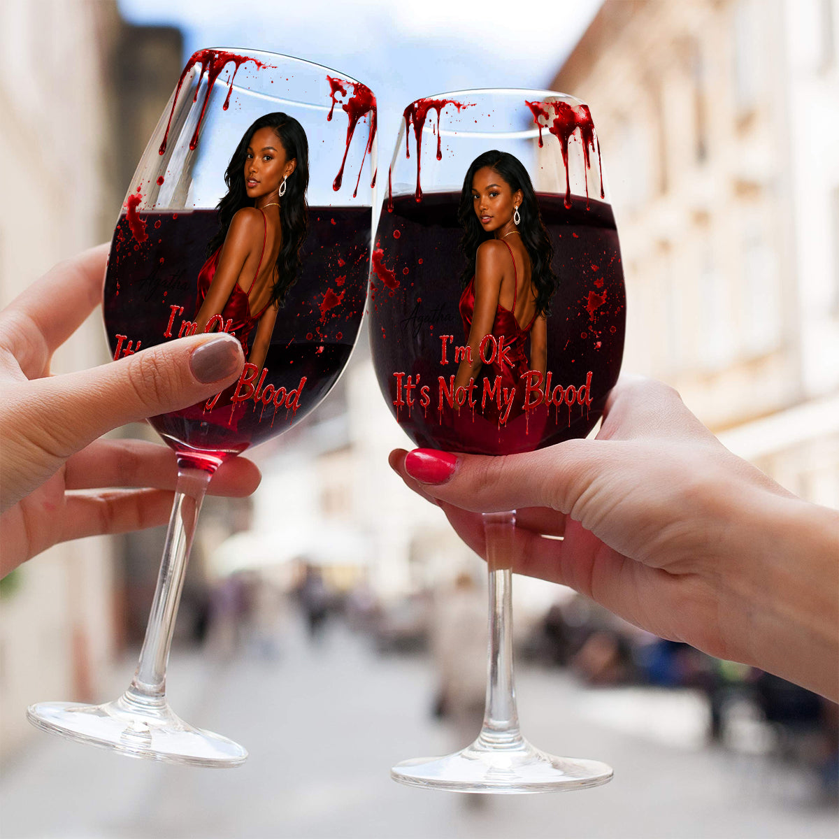 Blood Drip - Personalized Wine Wine Glass With Long Stem