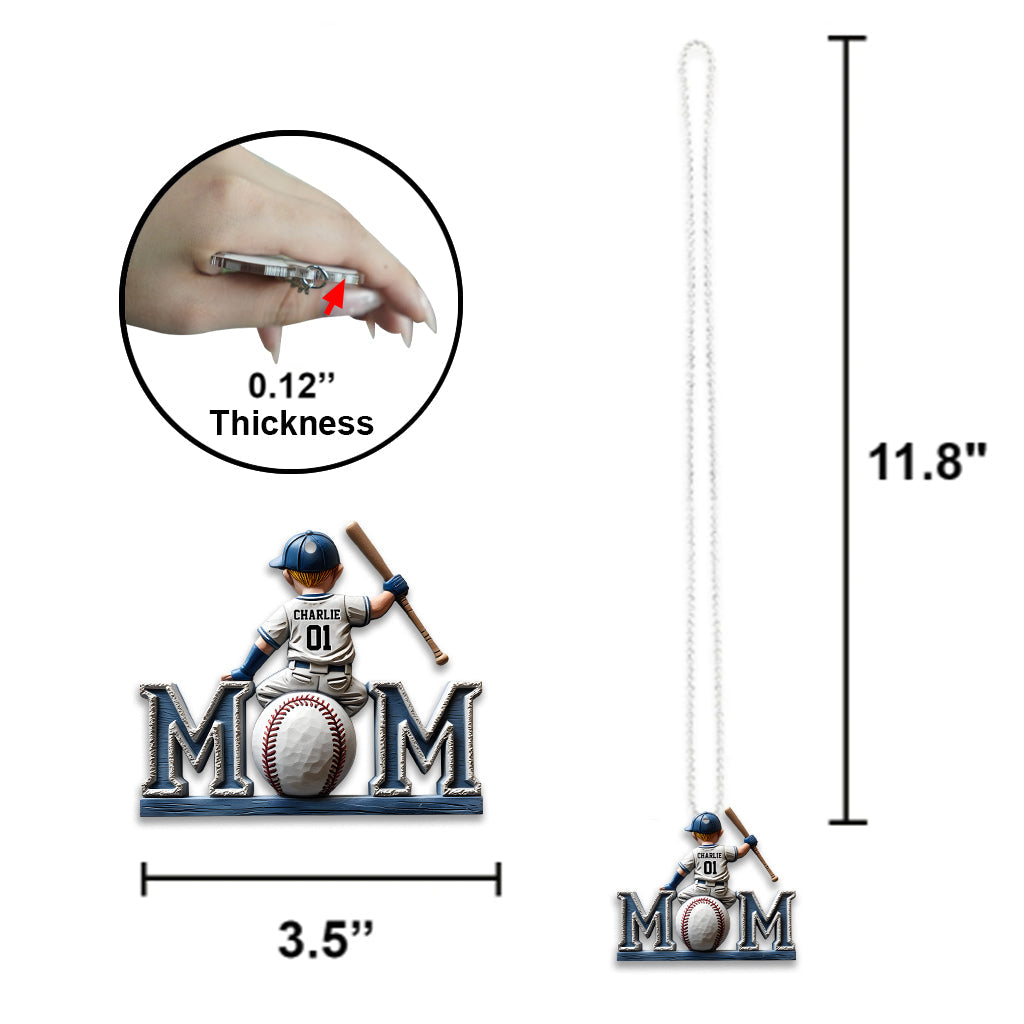 Maman de joueur de baseball - Ornement de voiture personnalisé pour maman