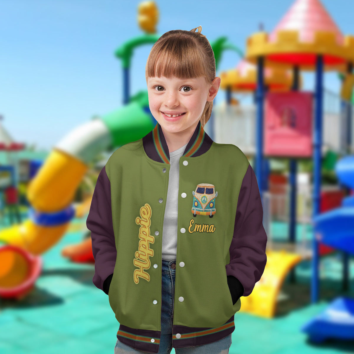 Hippie Souls - Veste universitaire hippie personnalisée