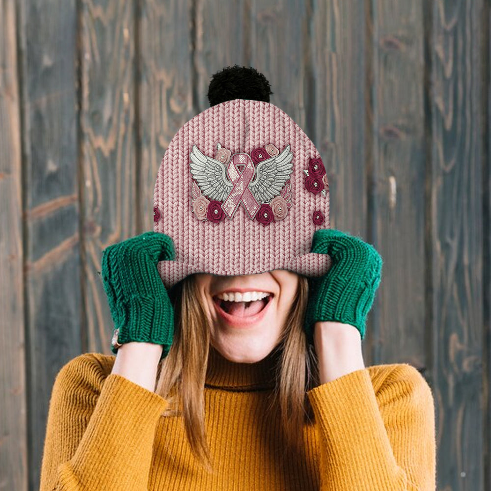 We Wear Pink - Personalized Breast Cancer Awareness Beanie Hat