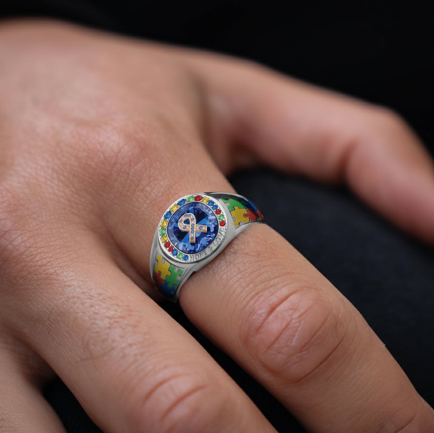 Everyone Communicates Differently - Personalized Autism Awareness Signet Ring