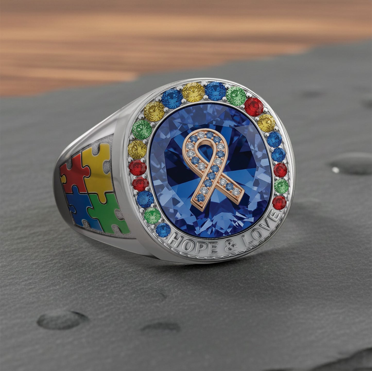 Everyone Communicates Differently - Personalized Autism Awareness Signet Ring