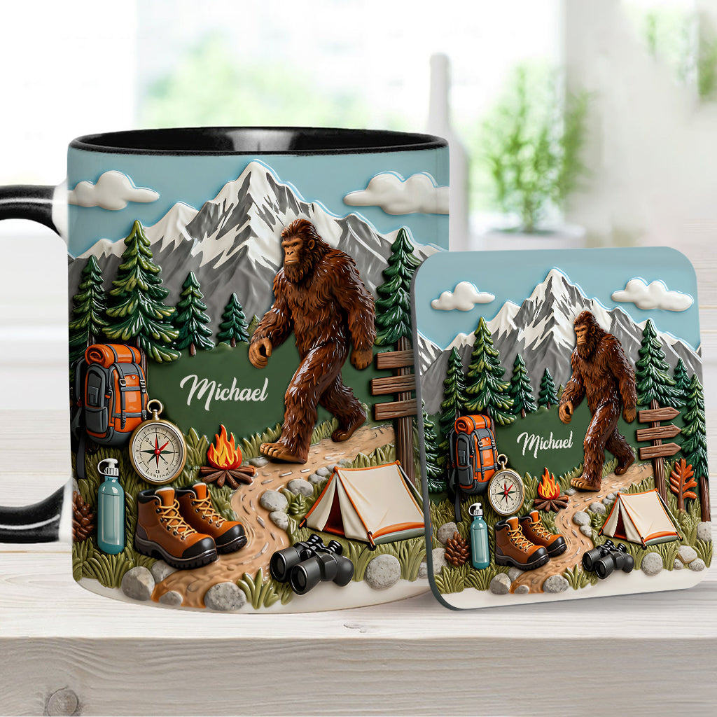 L'aventure vous attend - Mug et sous-verre personnalisés pour la randonnée