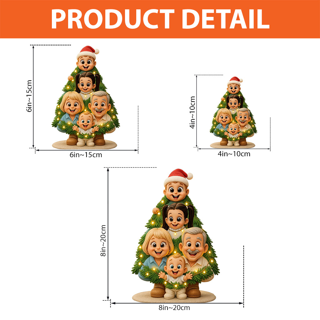 Voici notre famille : un peu de folie et beaucoup d'amour - Plaque acrylique personnalisée en forme de famille