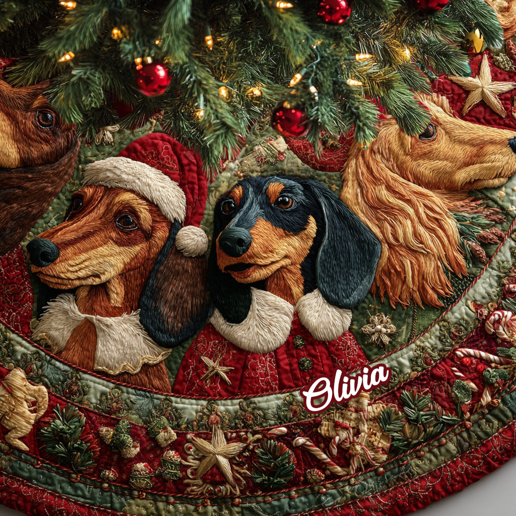 Love My Dog - Personalized Dachshund Tree Skirt