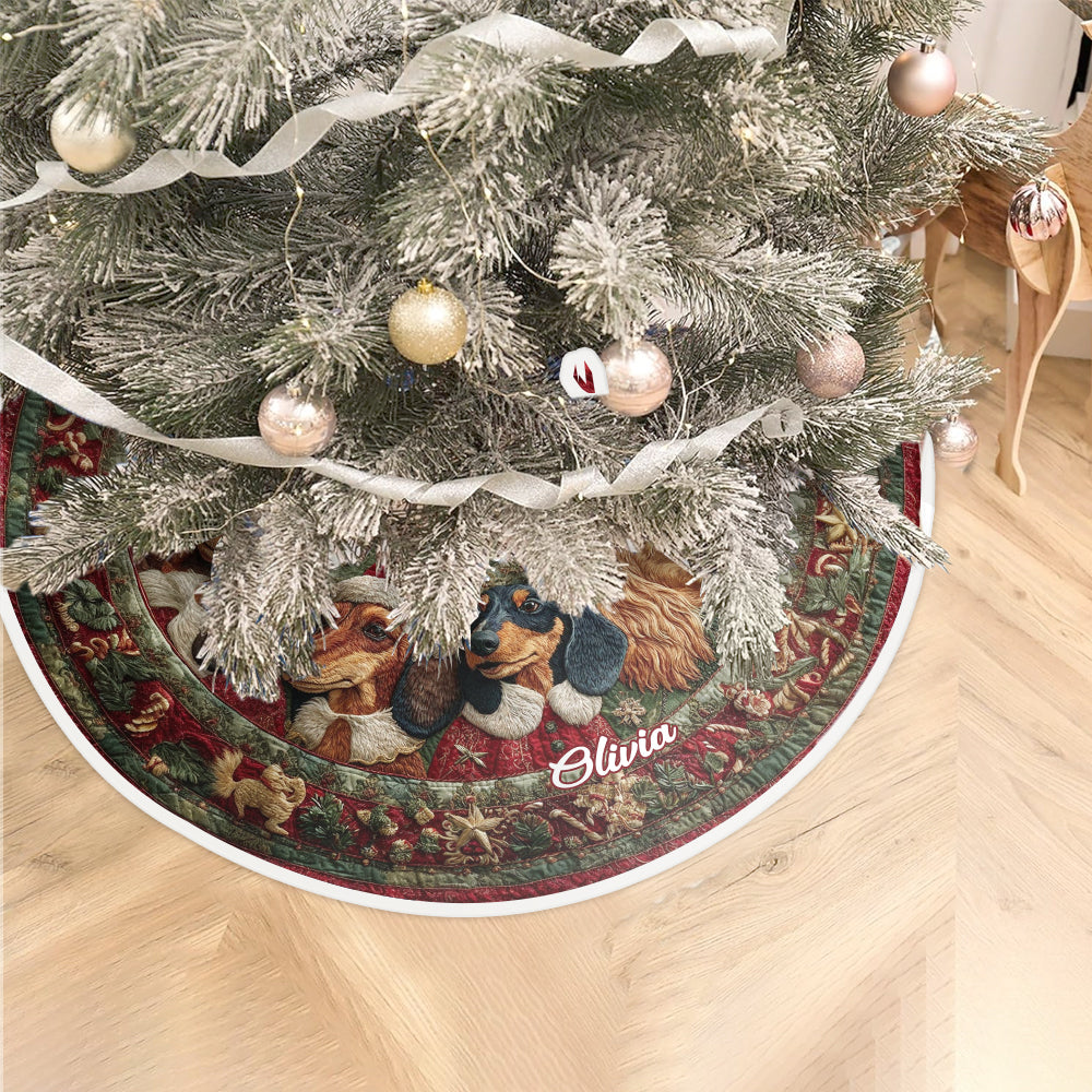 Love My Dog - Personalized Dachshund Tree Skirt