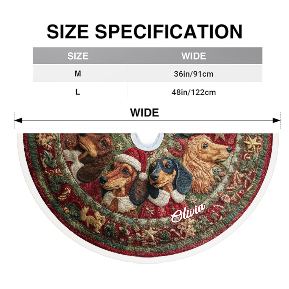 Love My Dog - Personalized Dachshund Tree Skirt