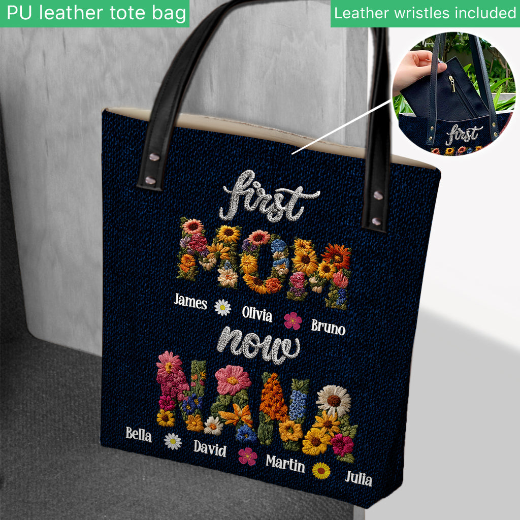 Première maman, maintenant grand-mère - Sac fourre-tout personnalisé pour grand-mère