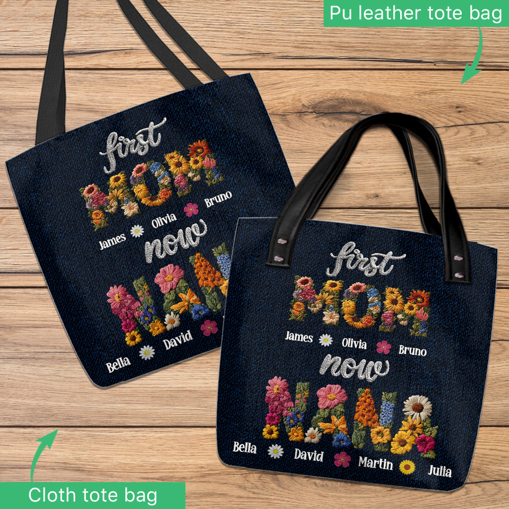 Première maman, maintenant grand-mère - Sac fourre-tout personnalisé pour grand-mère