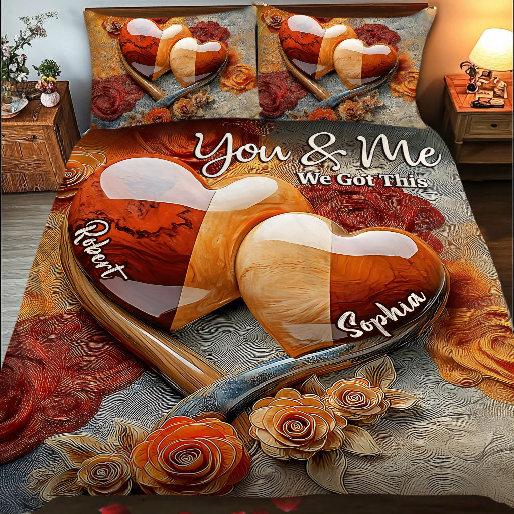 Toi et moi, on gère ça - Ensemble de courtepointes personnalisées pour couples
