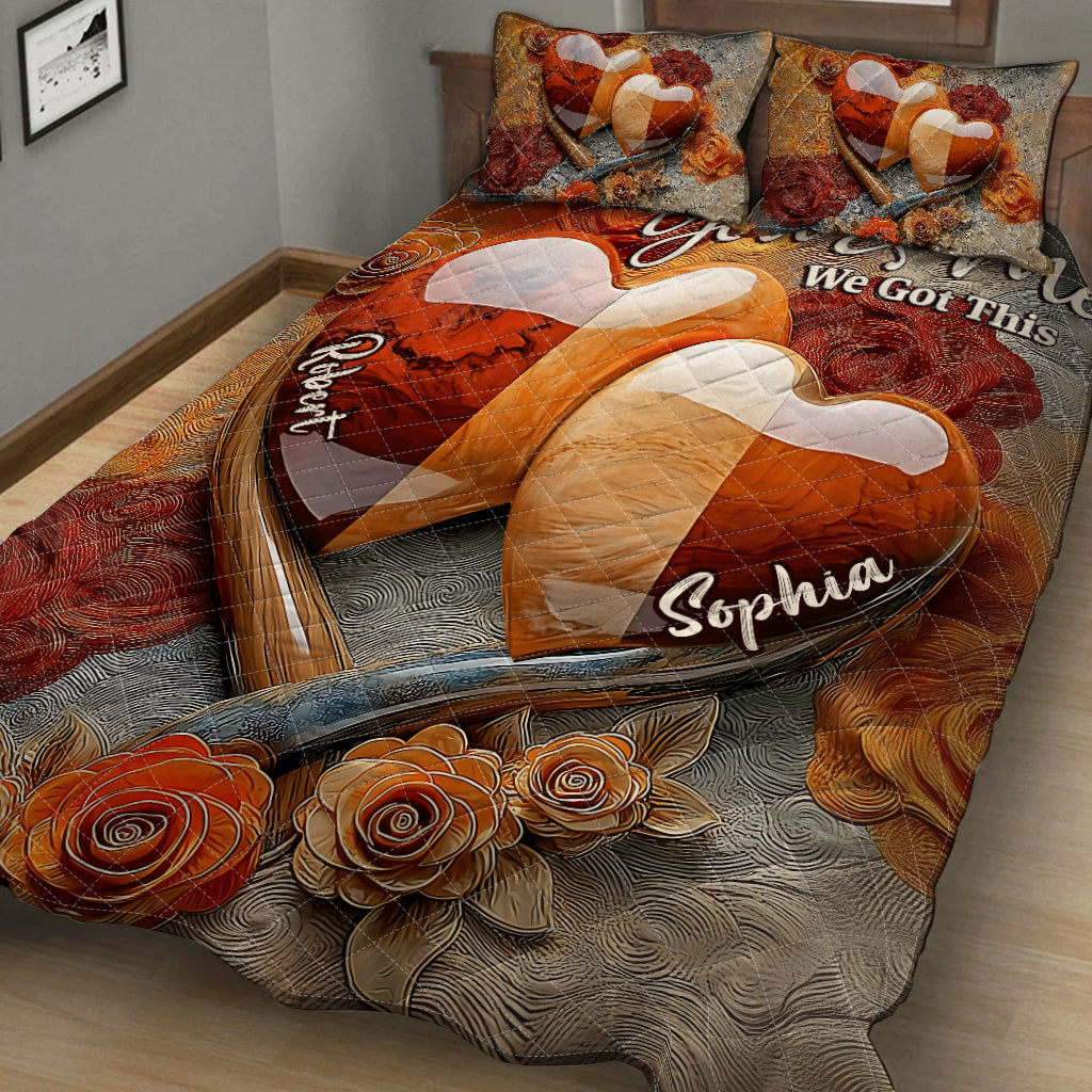 Toi et moi, on gère ça - Ensemble de courtepointes personnalisées pour couples