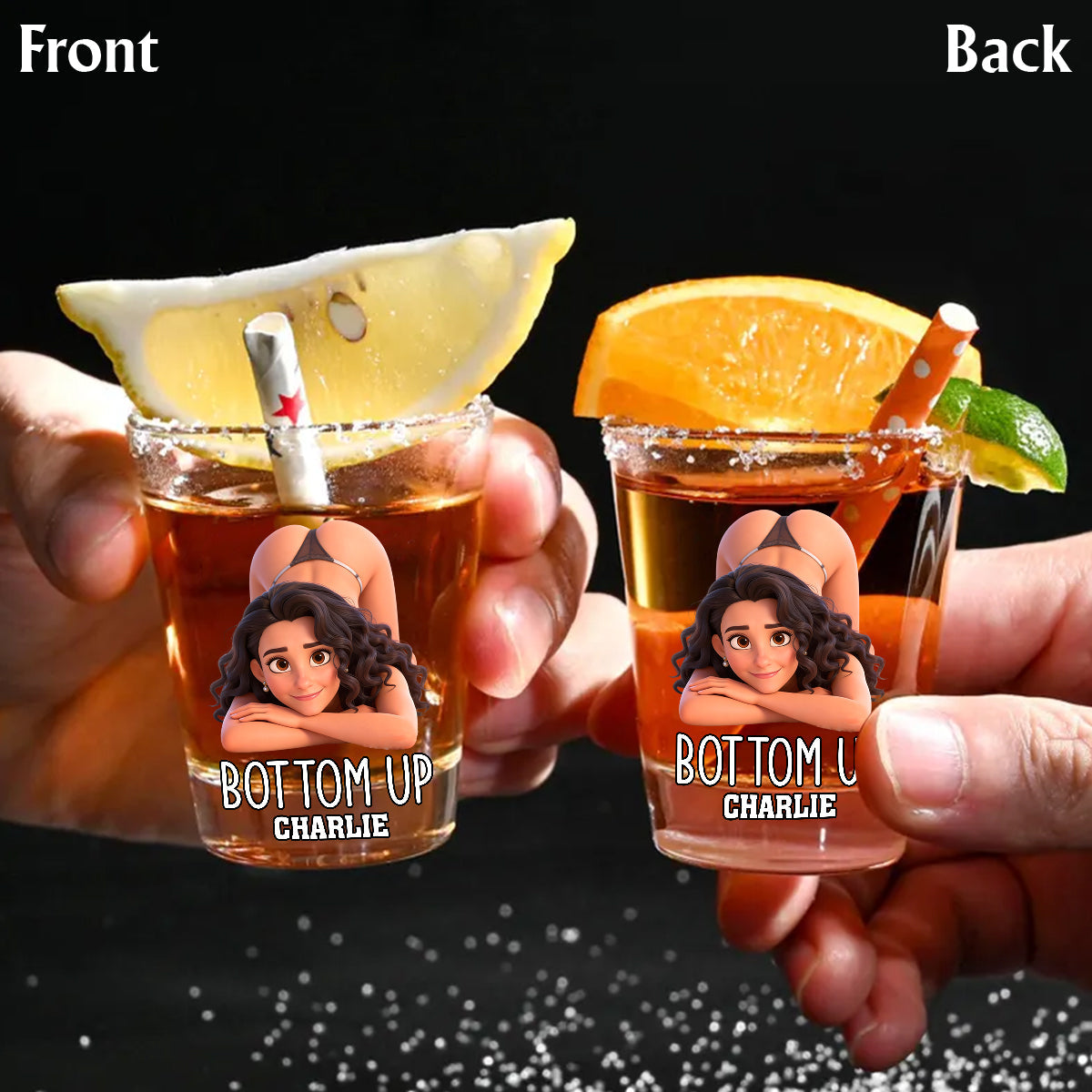 Bottom Up - Coffret de verres à shot personnalisés pour couples