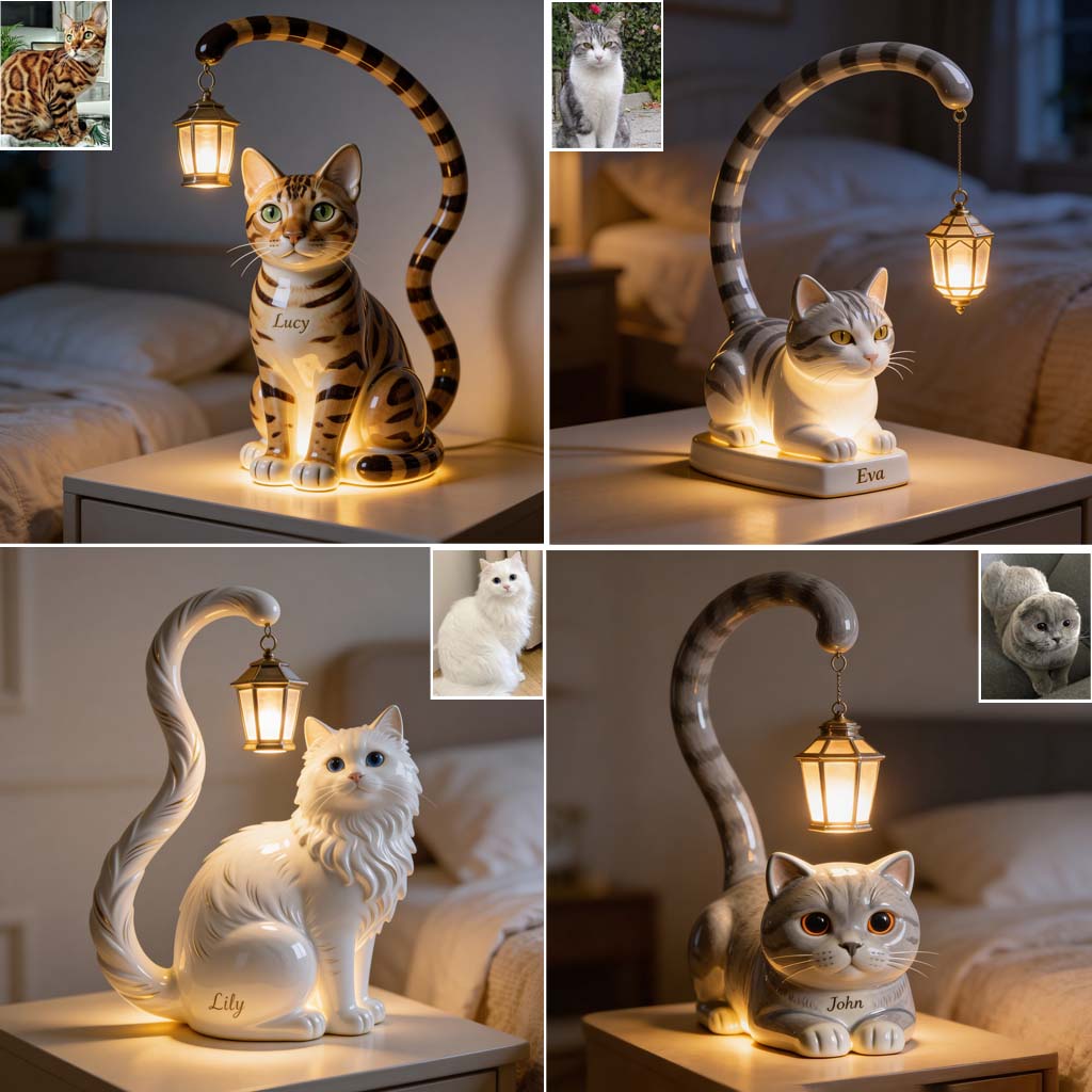 Custom Any Pet Photo - Personalized Cat Acrylic LED Night Light