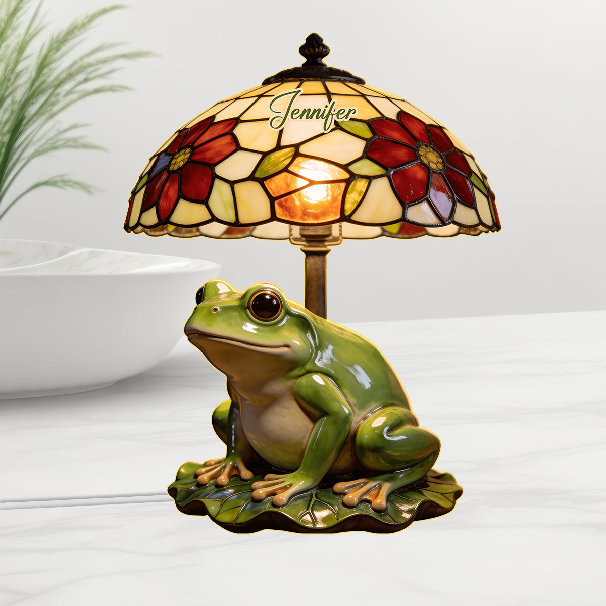 Veilleuse LED personnalisée en acrylique en forme de grenouille « Love Frog »