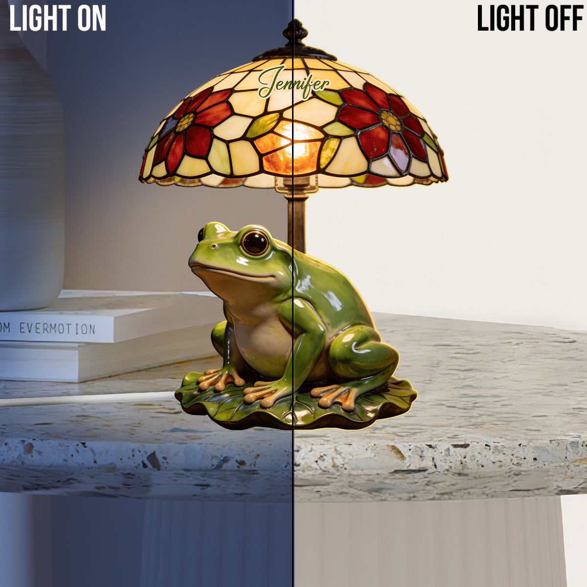 Veilleuse LED personnalisée en acrylique en forme de grenouille « Love Frog »
