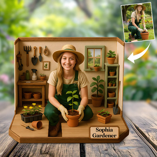 Custom Figure From Photo - Personalized Gardening Custom Shaped Acrylic Plaque