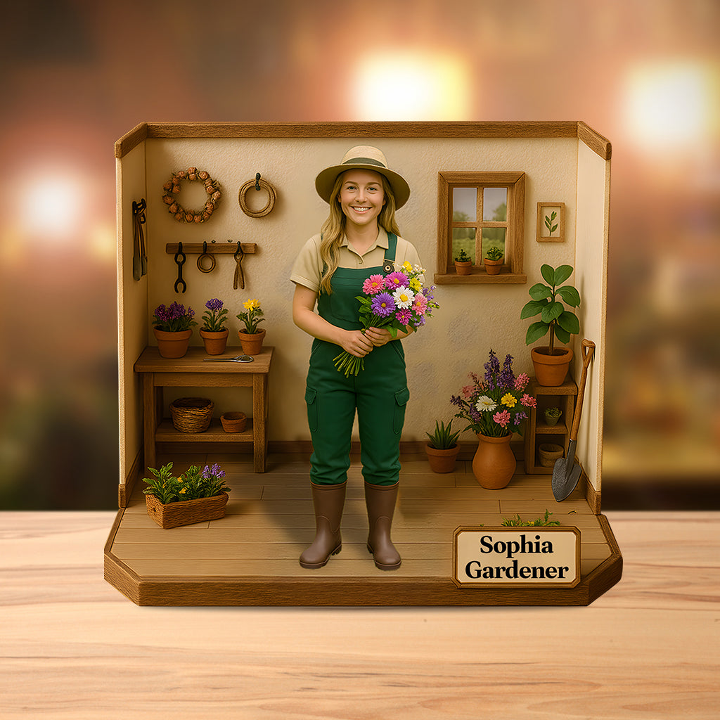 Custom Figure From Photo - Personalized Gardening Custom Shaped Acrylic Plaque