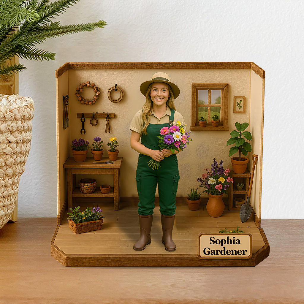 Custom Figure From Photo - Personalized Gardening Custom Shaped Acrylic Plaque