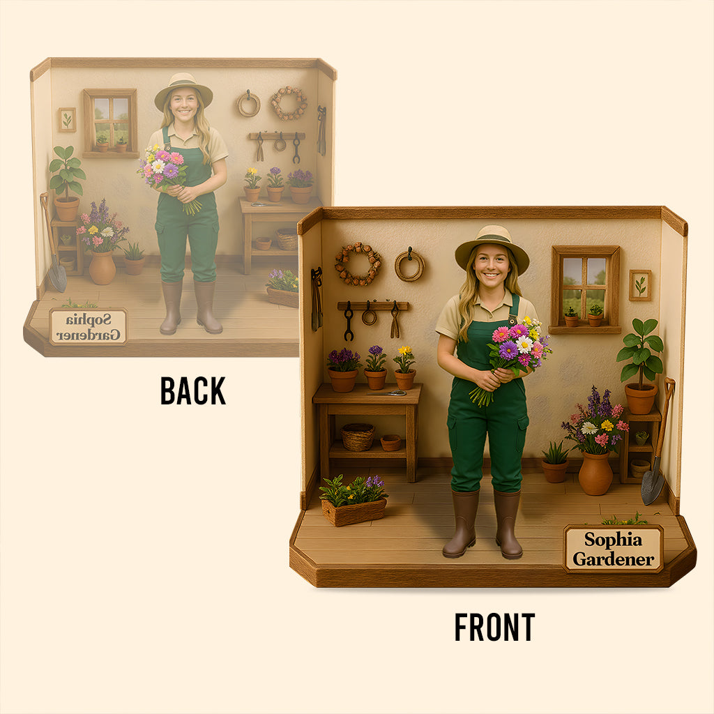 Custom Figure From Photo - Personalized Gardening Custom Shaped Acrylic Plaque