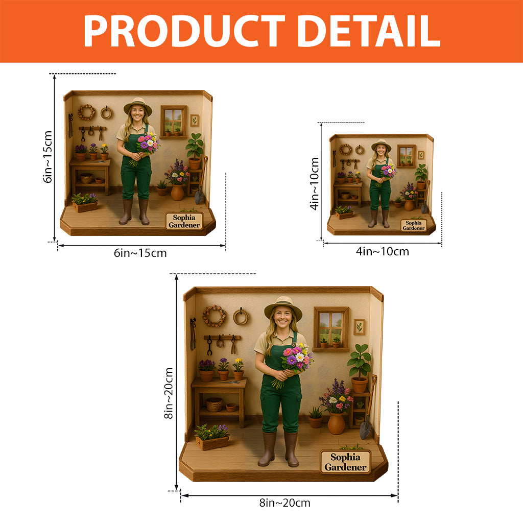 Custom Figure From Photo - Personalized Gardening Custom Shaped Acrylic Plaque