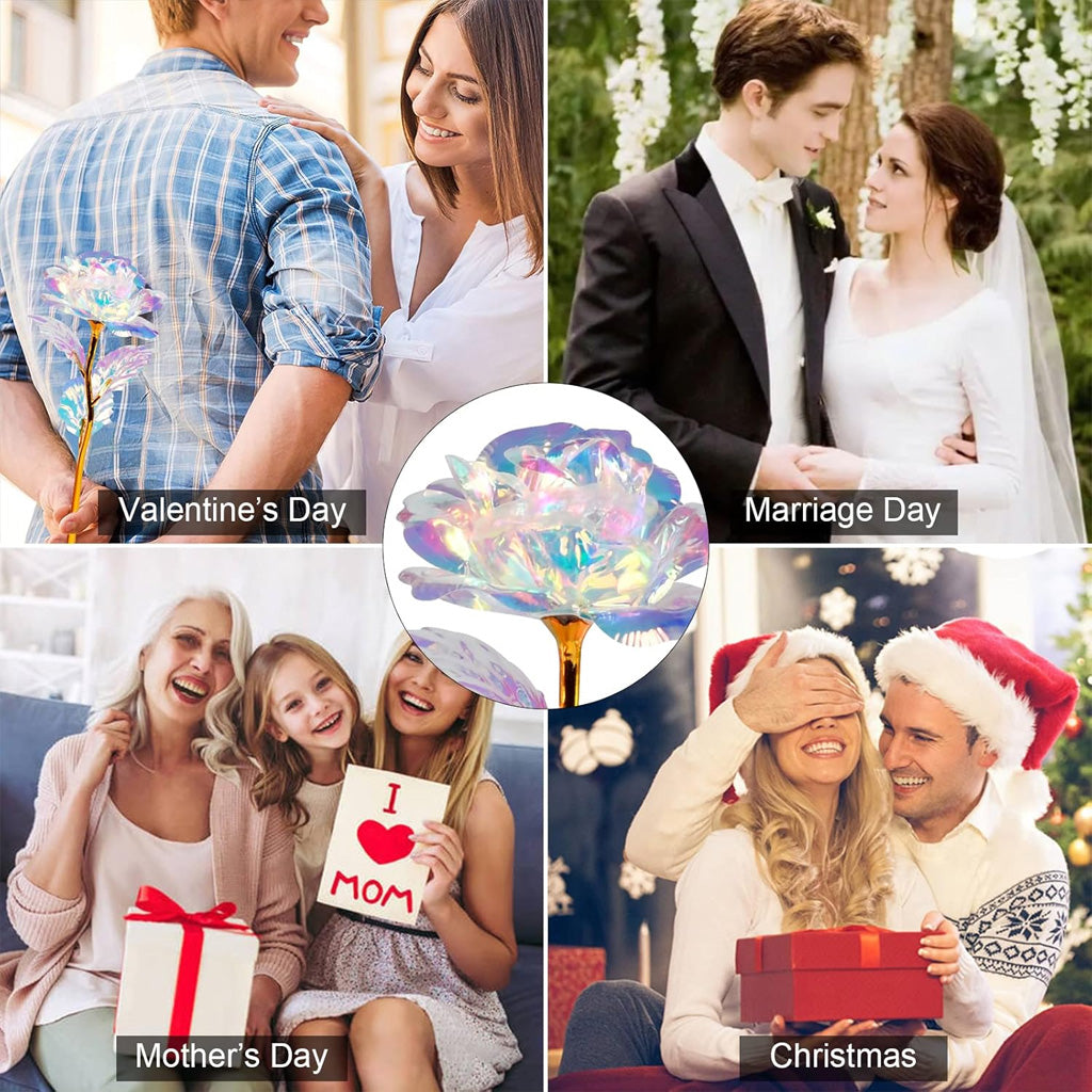 Artificial Rose Flower With Vase Mothers Day Mom Gifts