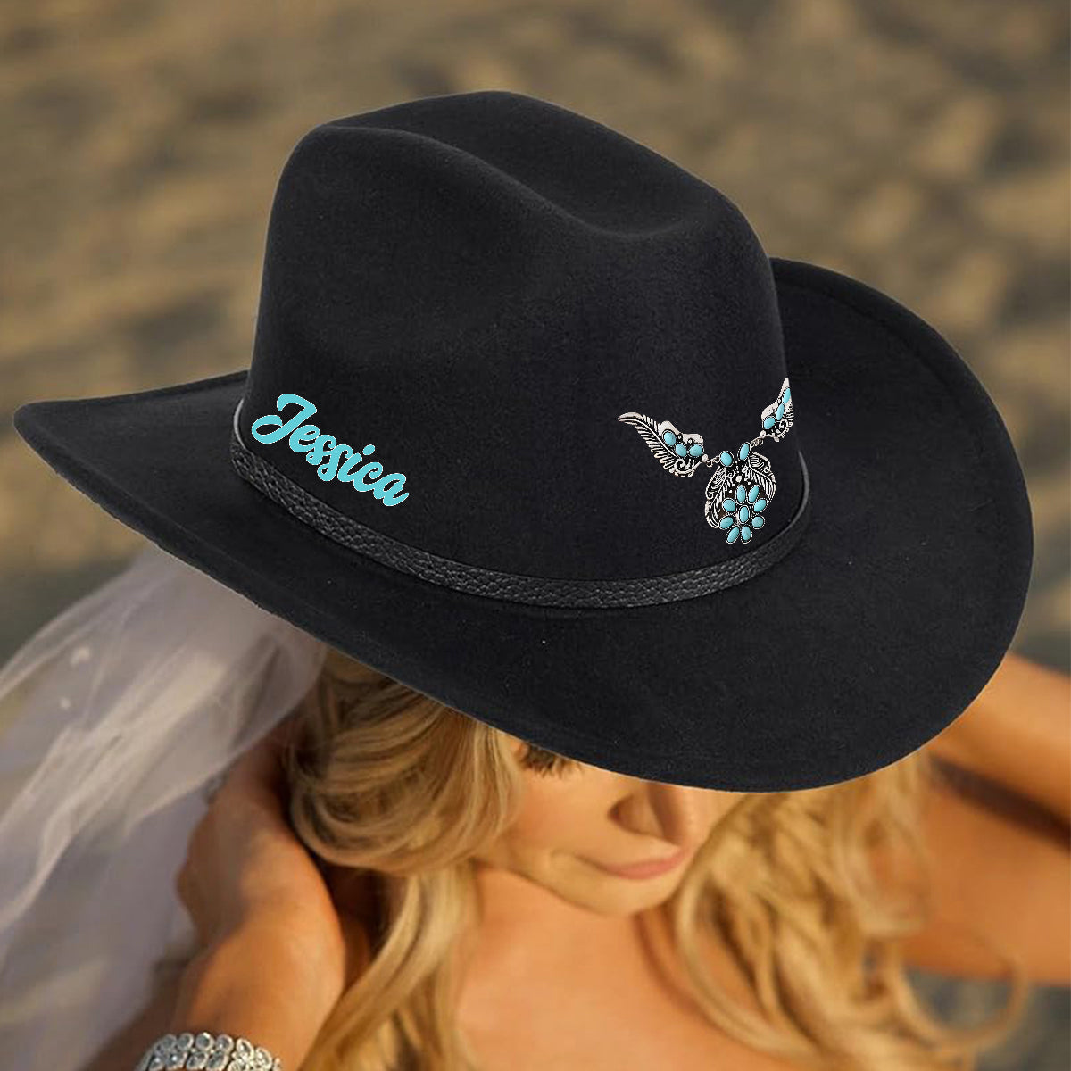 Cowgirl Stay Wild - Chapeau de cowboy personnalisé à large bord « Cowgirl Stay Wild »