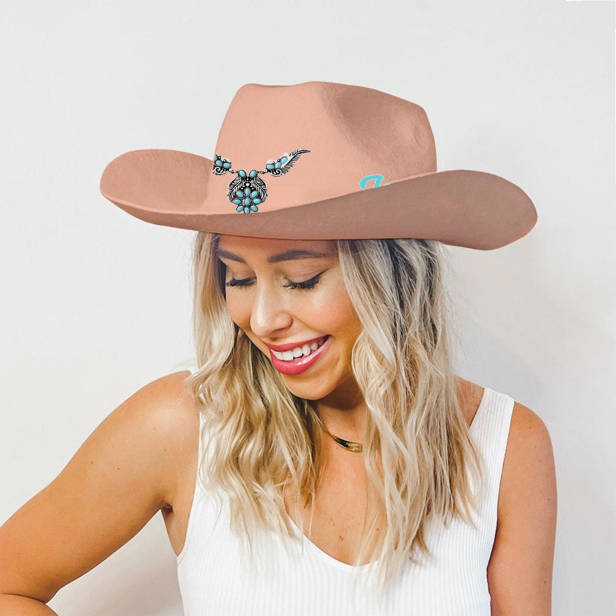 Cowgirl Stay Wild - Chapeau de cowboy personnalisé à large bord « Cowgirl Stay Wild »