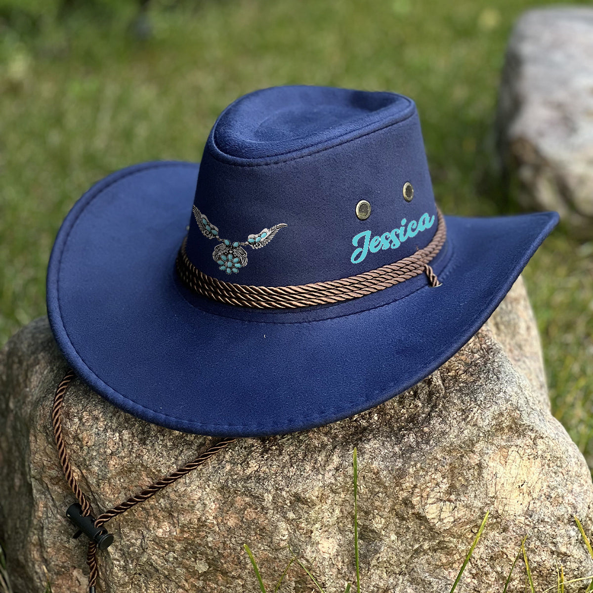 Cowgirl Stay Wild - Chapeau de cowboy personnalisé à large bord « Cowgirl Stay Wild »