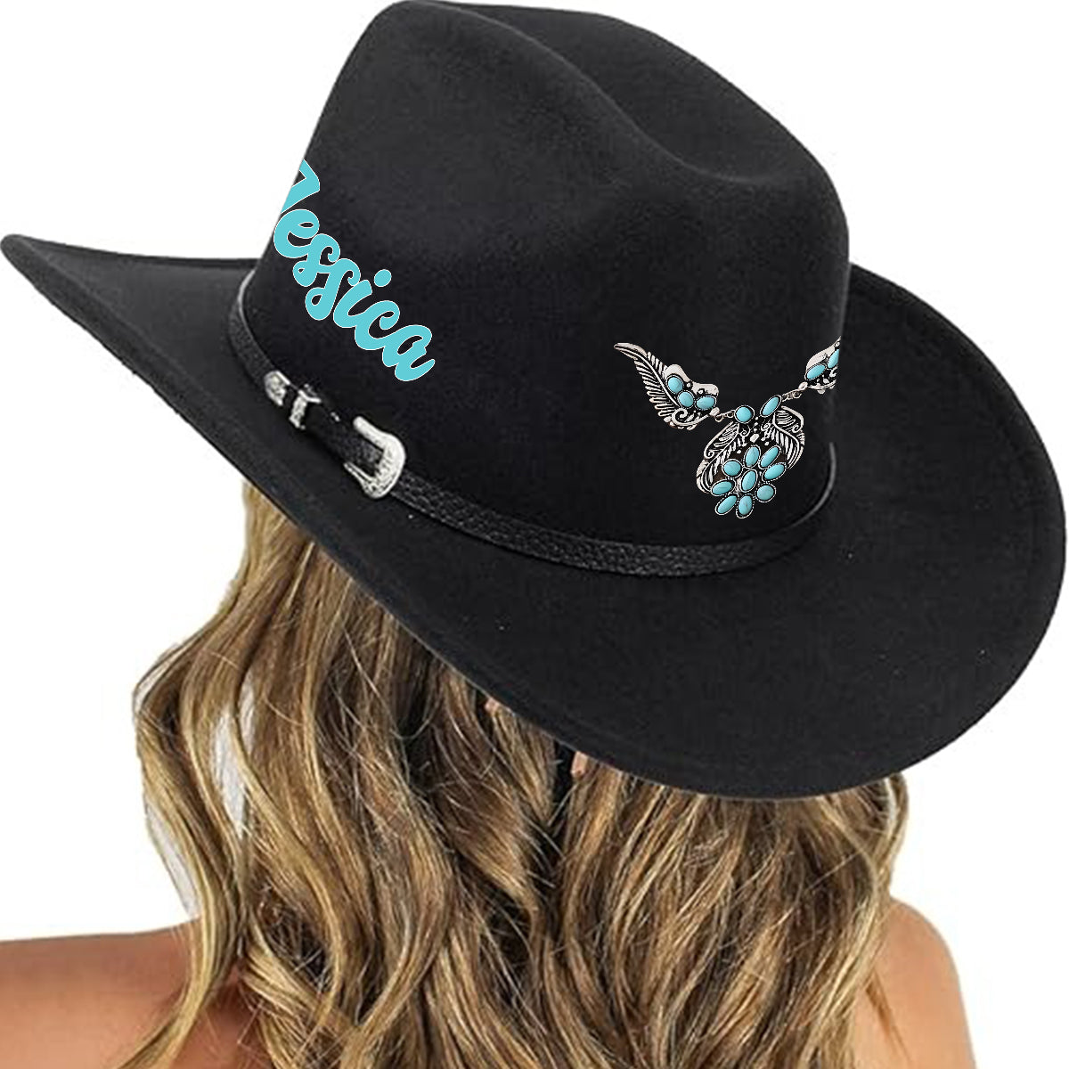 Cowgirl Stay Wild - Chapeau de cowboy personnalisé à large bord « Cowgirl Stay Wild »