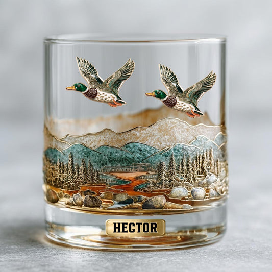 Saison de la chasse au canard - Verre à whisky personnalisé pour la chasse
