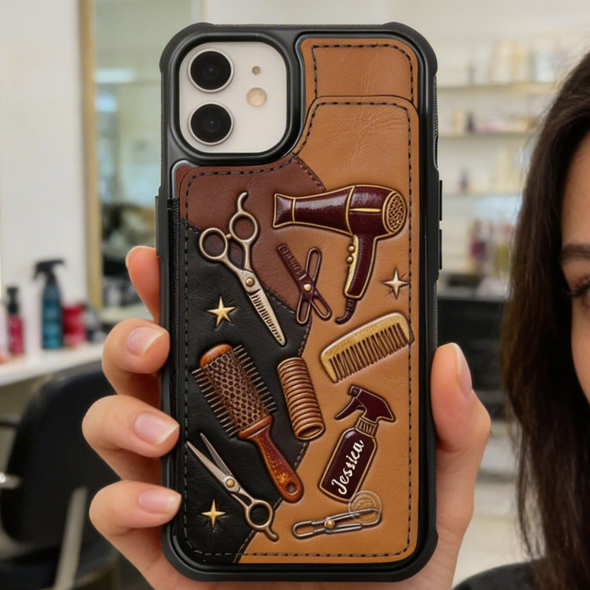 Hairdresser Scissors - Personalized Hairdresser Fully Printed Wallet Phone Case