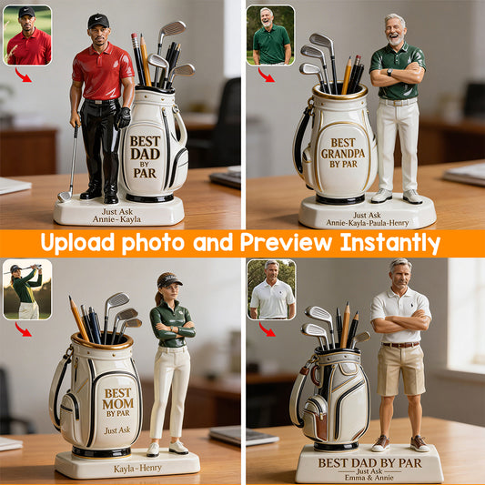 Best Dad By Par - Perfect Father's Day Gift - Personalized Golf Acrylic Pot