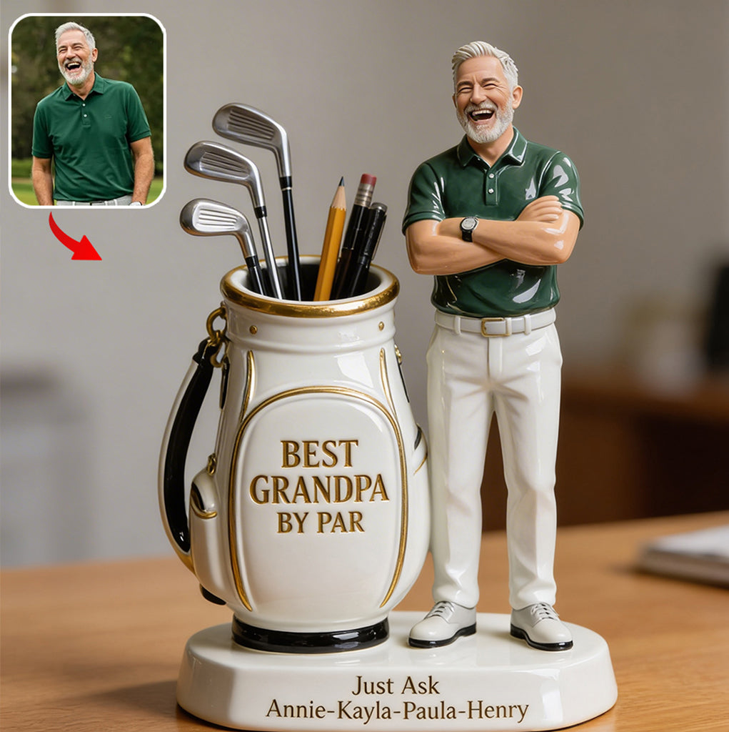 Best Dad By Par - Perfect Father's Day Gift - Personalized Golf Acrylic Pot
