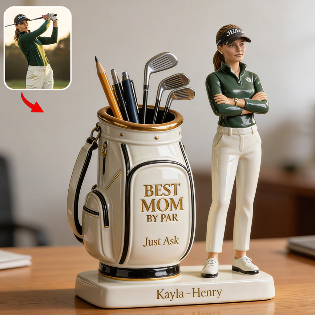 Best Dad By Par - Perfect Father's Day Gift - Personalized Golf Acrylic Pot