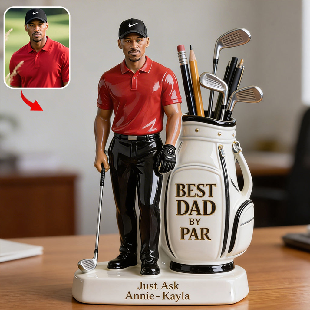 Best Dad By Par - Perfect Father's Day Gift - Personalized Golf Acrylic Pot