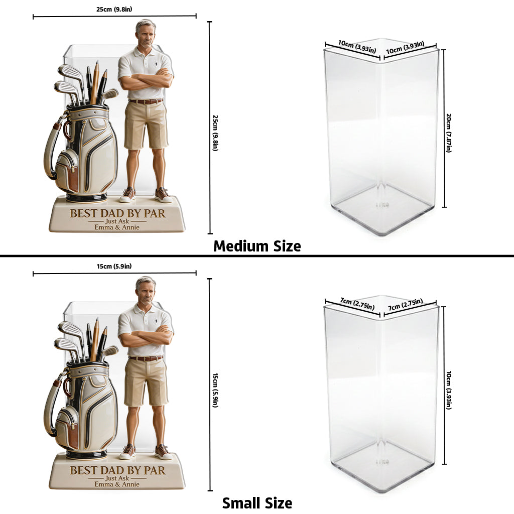 Best Dad By Par - Perfect Father's Day Gift - Personalized Golf Acrylic Pot
