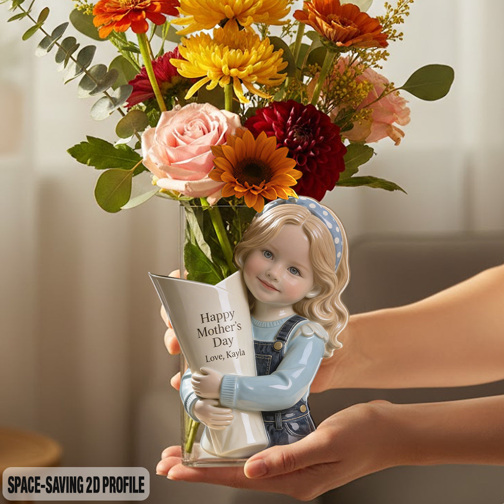 Vase à Fleurs - Cadeau Parfait pour la Fête des Mères - Vase en Acrylique Personnalisé