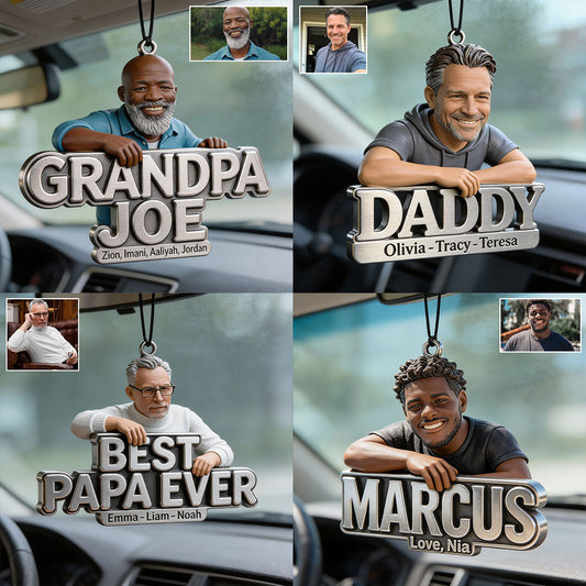 Cadeaux pour la Fête des Pères - Ornement de Voiture Transparent Personnalisé pour Papi