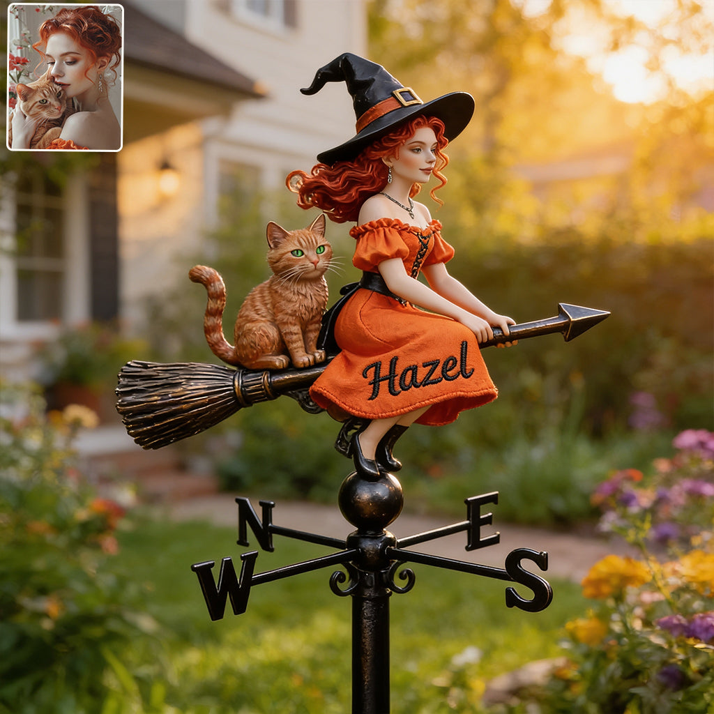 Salem Broom - Personalized Witch Weather Vane