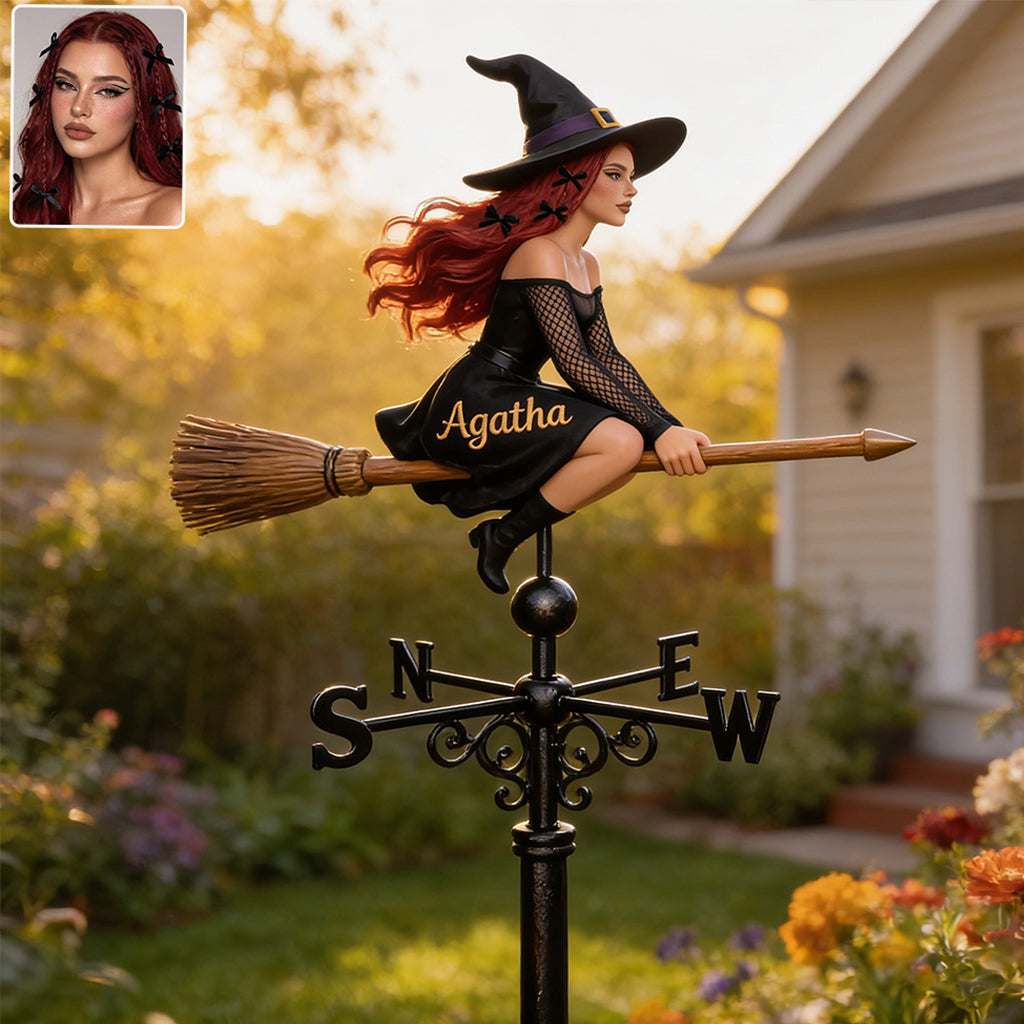 Salem Broom - Personalized Witch Weather Vane