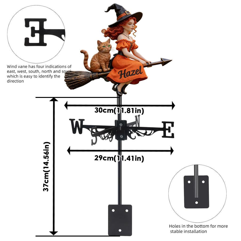 Salem Broom - Personalized Witch Weather Vane