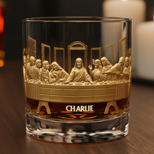 La Cène - Verre à whisky chrétien personnalisé