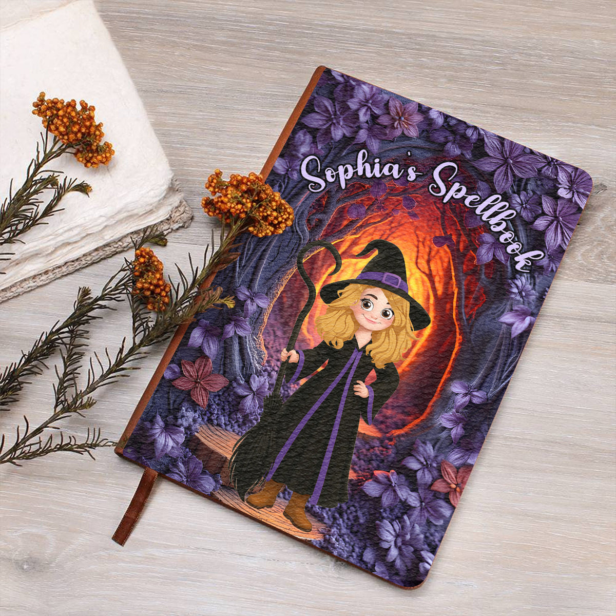 Carnet de sorcellerie - Journal en cuir personnalisé pour sorcière